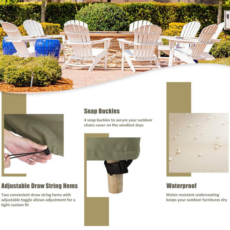 COSFLY Outdoor Furniture Patio Chair Covers Waterproof Clearance  Lounge Deep Seat Cover  Lawn Furnitures Covers Fits up to 33W x 34D x 31H inches(2 Pack) - Image 5